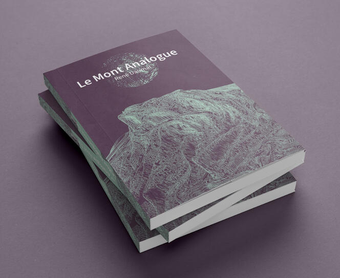 Concept – 2025 – Le Mont Analogue Réinterprétation de la couverture du roman de R.Daumal. Image créée via extrusion 3D (wireframe) d’une photo, retravaillée ensuite en 2D.